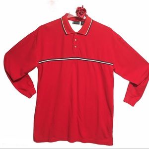 LONG SLEEVE RED WHITE BLUE POLO UNIFIRST XL COTTON